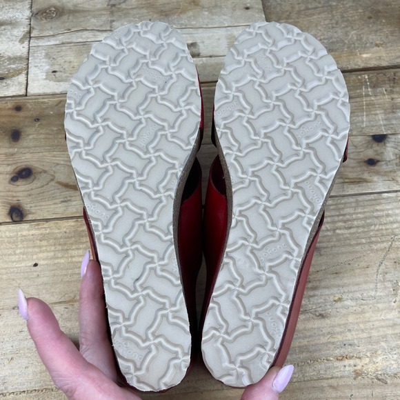 Yokono - Cross Band Leather Wedge Sandals - Red - Made in Spain - Women's 7.5 - Picture 10 of 16